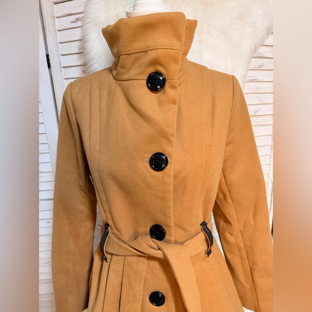 Madden Girl Camel Trench Coat - Picture 3 of 10